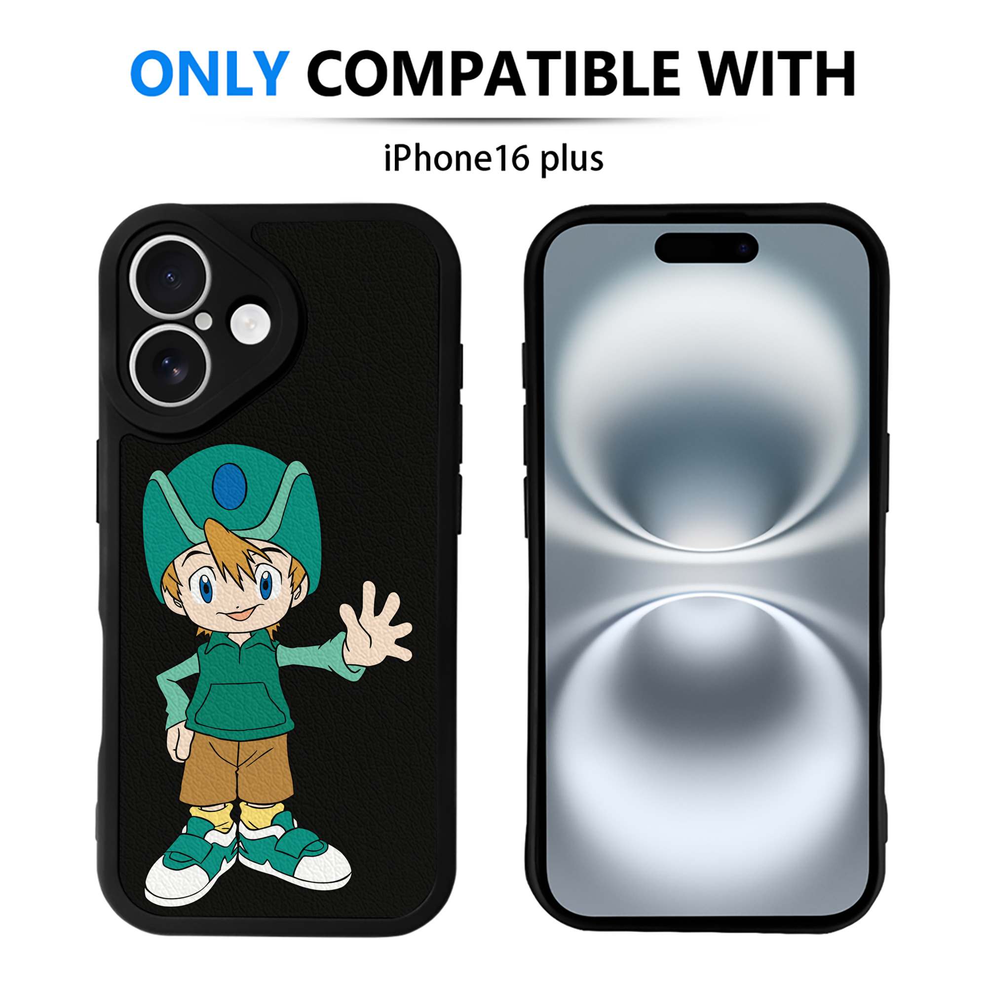 （画像用） Digimon デジタルモンスター/デジモン 【iPhone 16シリーズ対応】シリコンスマホケース（レザー調） 材質：シリコン